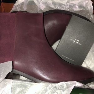 Brand new Carmen oxblood coach booties